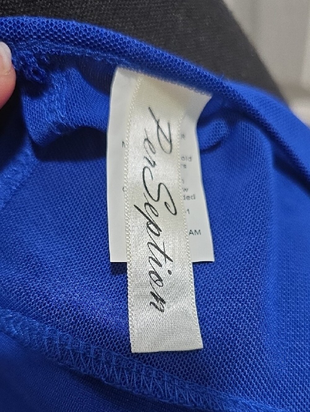 Per Seption Blue Mesh Sleeve Scoop Neck Top Size L - Picture 11 of 11